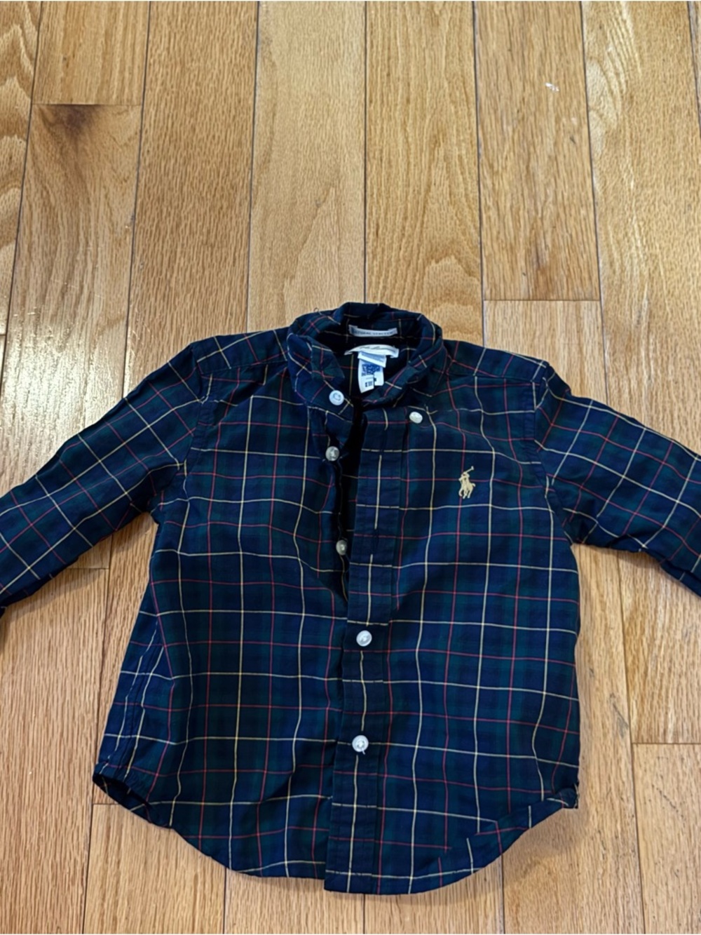 Polo Ralph Lauren Kids Navy & Green Plaid Button-Down Shirt